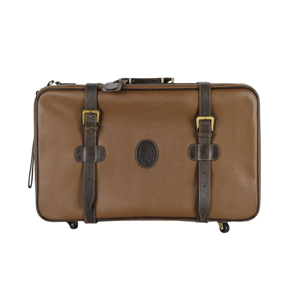 Trussardi Vintage Leather Luggage - '90s Brown Leather Good - Front View