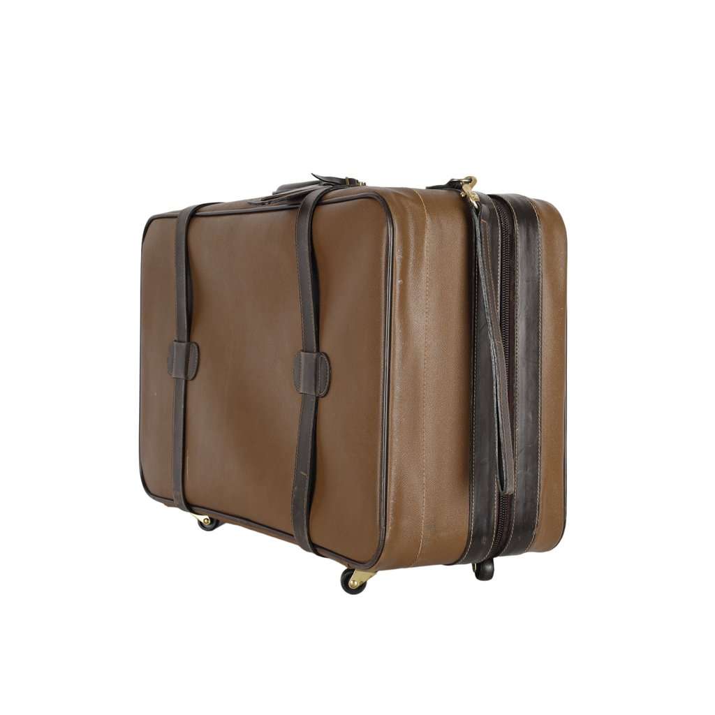 Trussardi Vintage Leather Luggage - '90s Brown Leather Good - Inside View