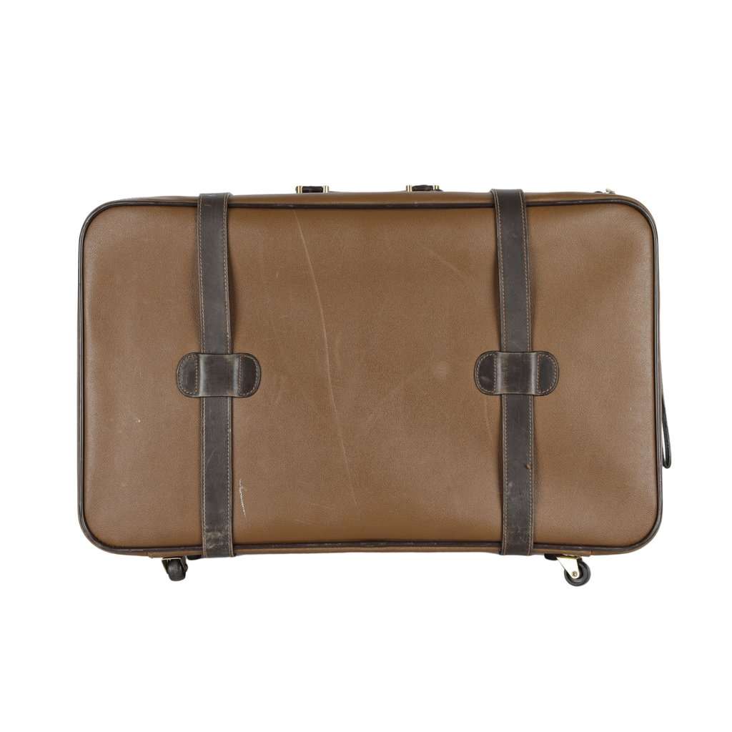 Trussardi Vintage Leather Luggage - '90s Brown Leather Good - Model View