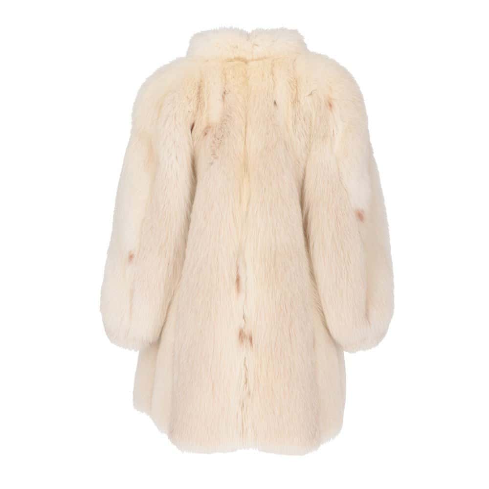 Christian Dior White Fox Fur Coat - '80s White Good - Back View
