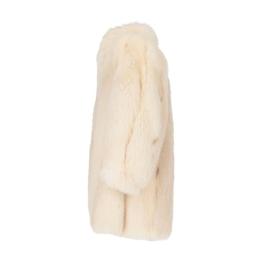 Christian Dior White Fox Fur Coat - '80s White Good - Model View