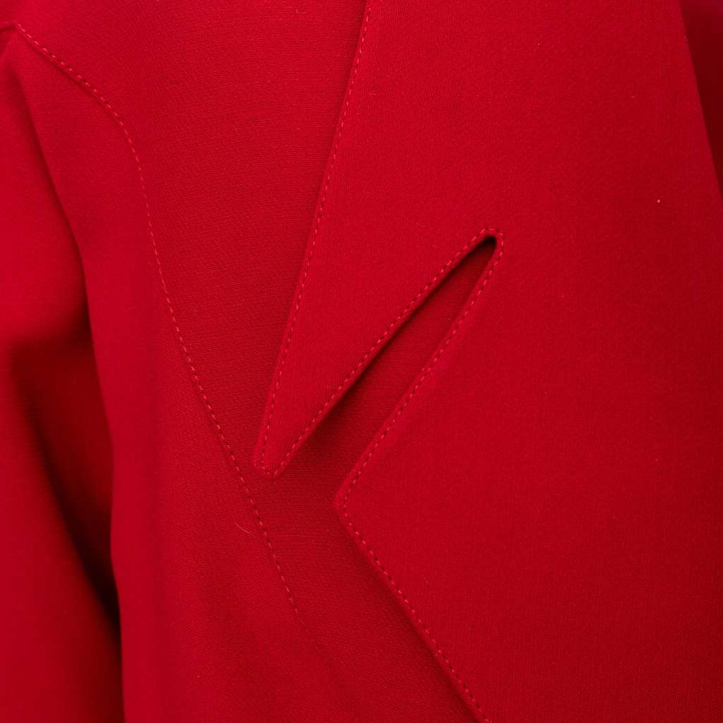Thierry Mugler Vintage Jacket and Skirt Set - '80s Red Wool Good - Model View