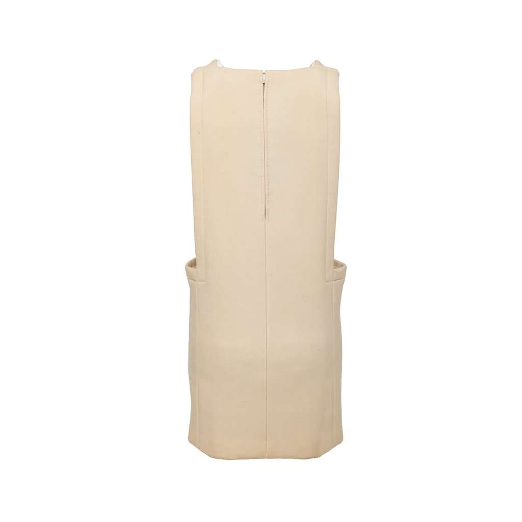 Unsigned Stavropoulos Short Overalls - '60s Beige Wool Good - Back View