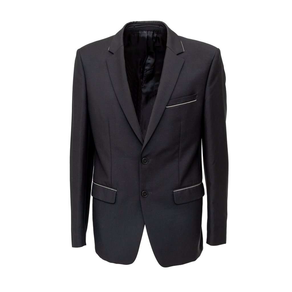 Givenchy Suit with Chain Details - '10s Black Wool Good - Back View