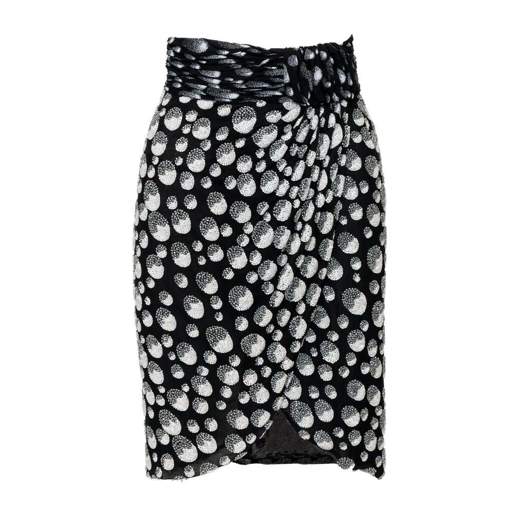 Unsigned Beaded Skirt - '90s White Good - Front View