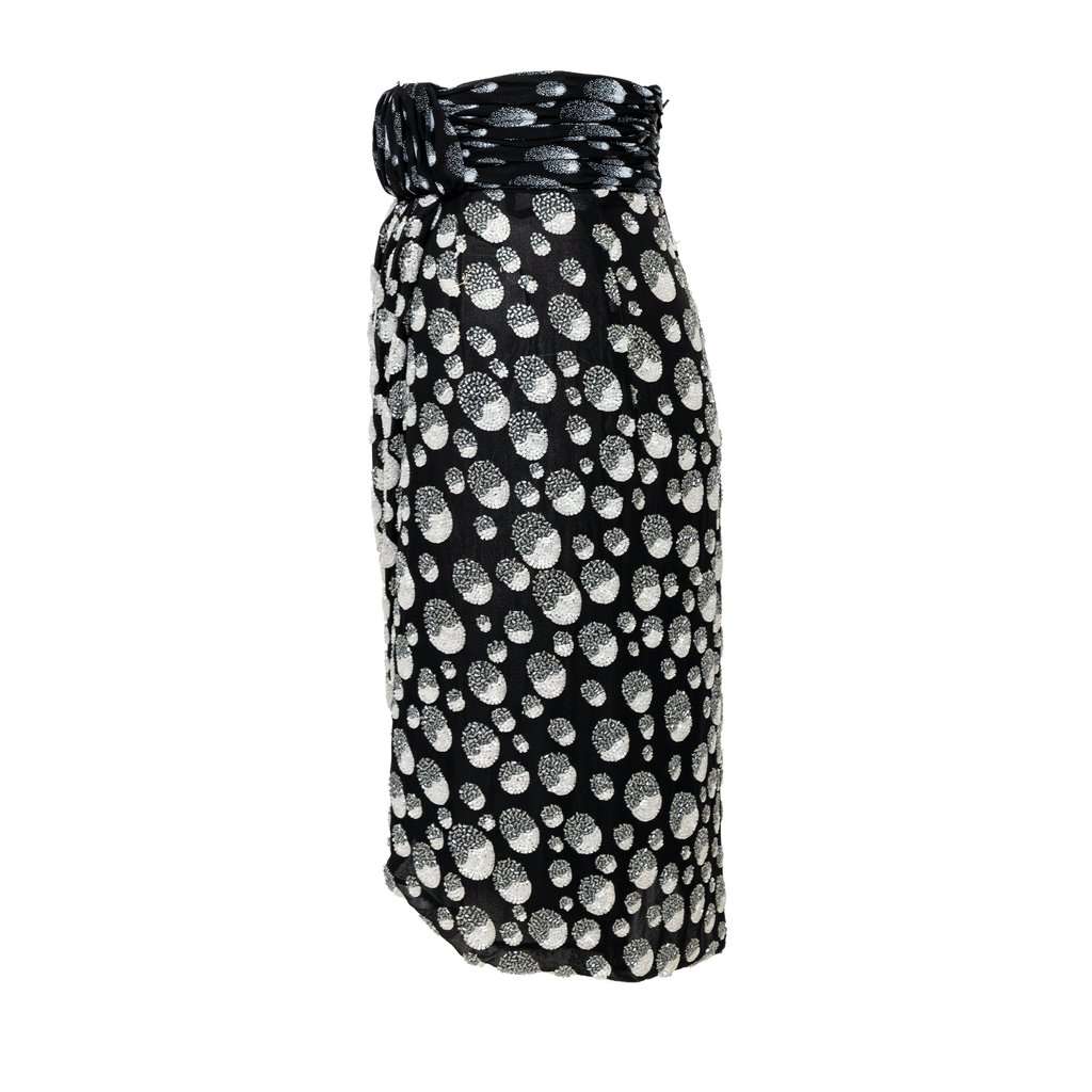 Unsigned Beaded Skirt - '90s White Good - Inside View