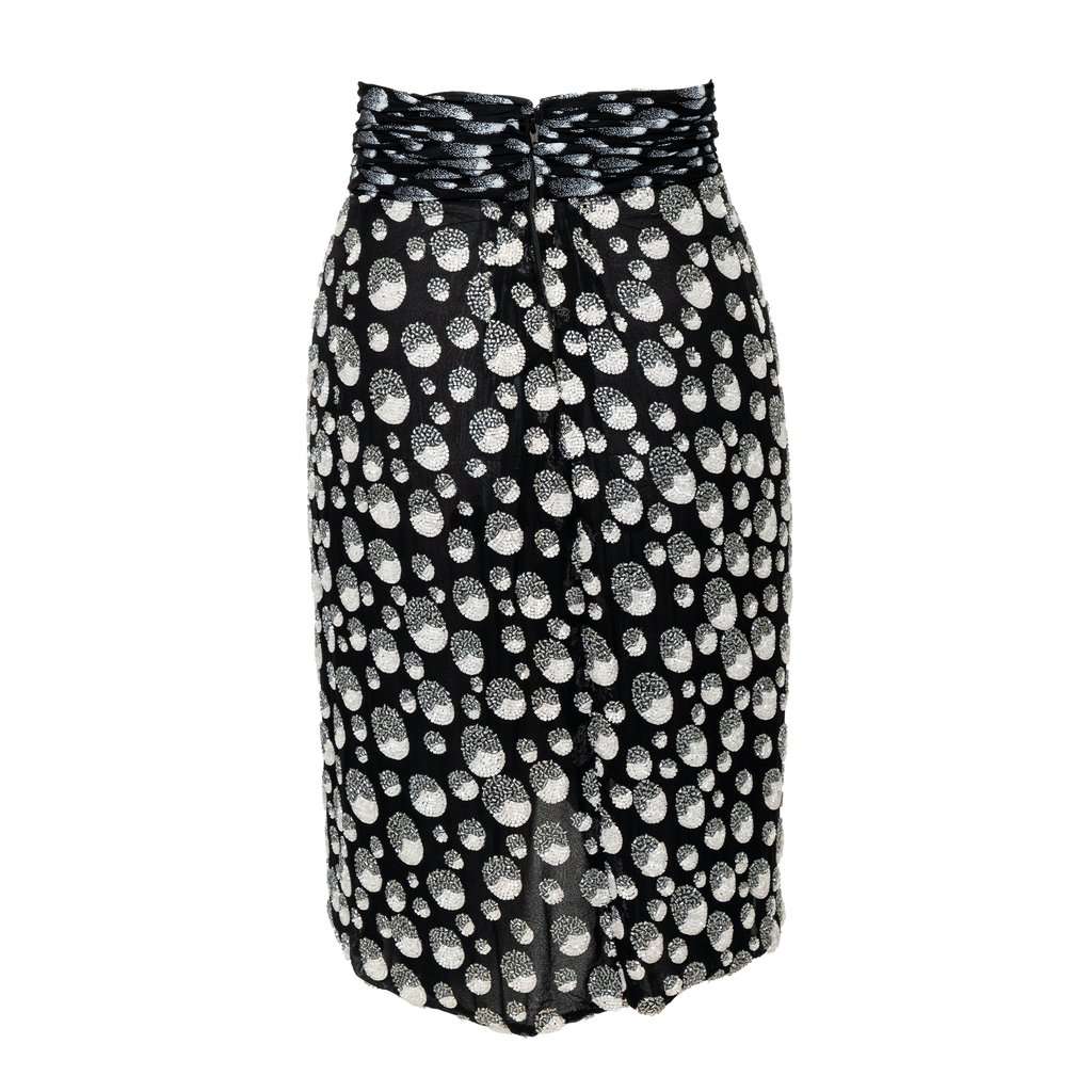 Unsigned Beaded Skirt - '90s White Good - Model View