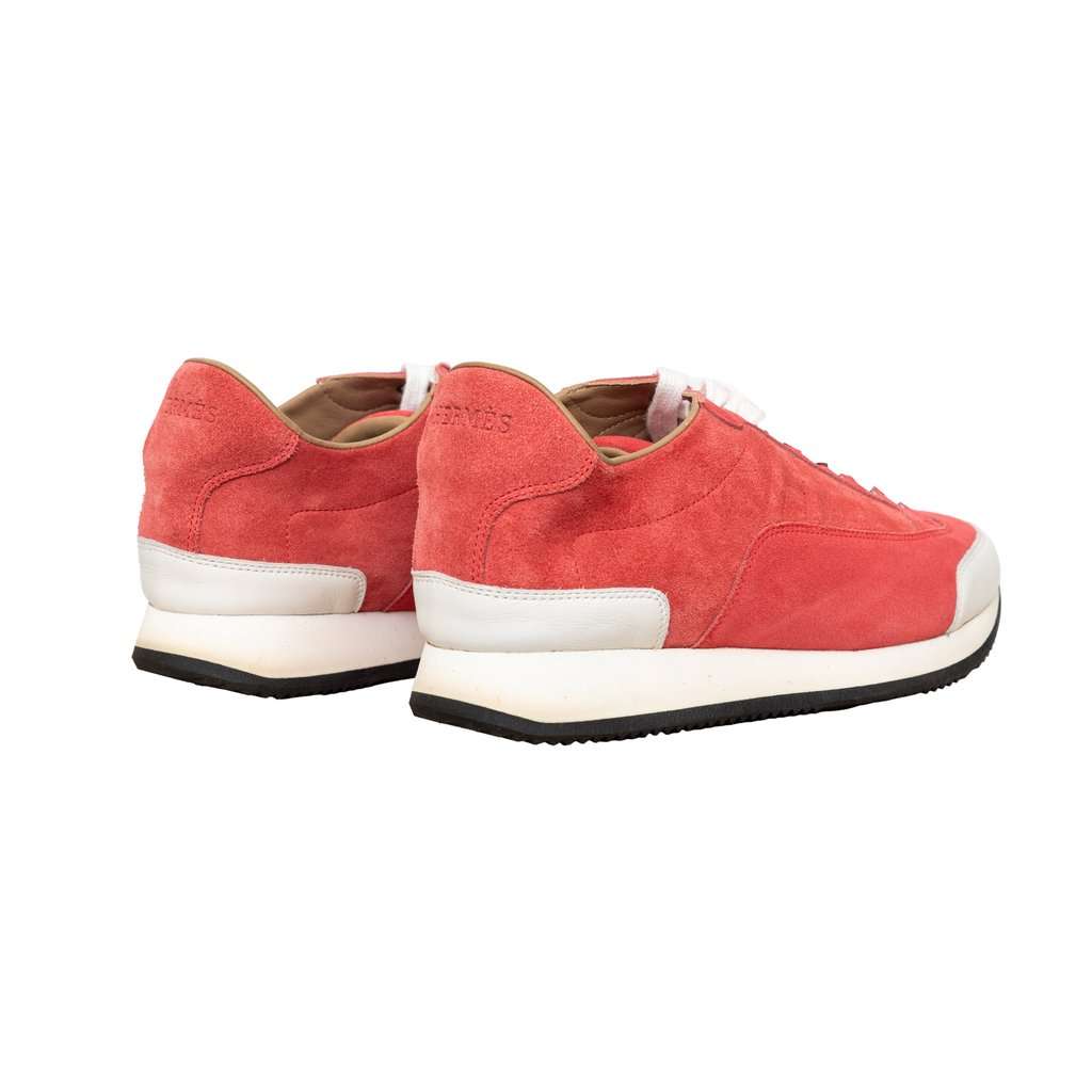 Hermès Logo Low-cut Sneakers - '10s Pink Suede Good - Back View