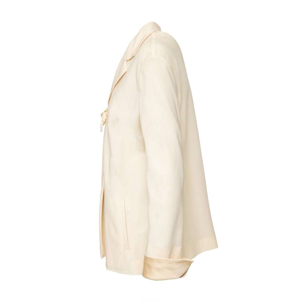 Yohji Yamamoto Shirt - '00s White Silk Good - Back View