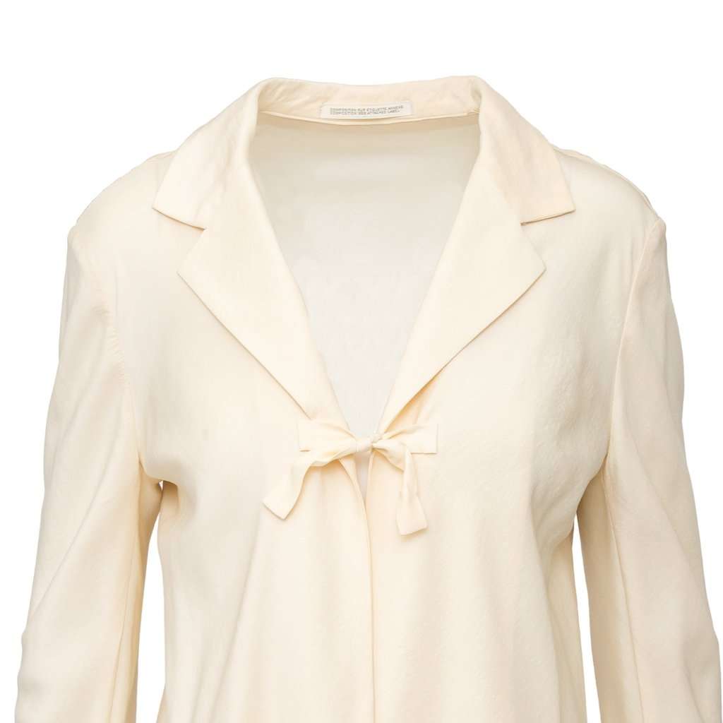Yohji Yamamoto Shirt - '00s White Silk Good - Model View