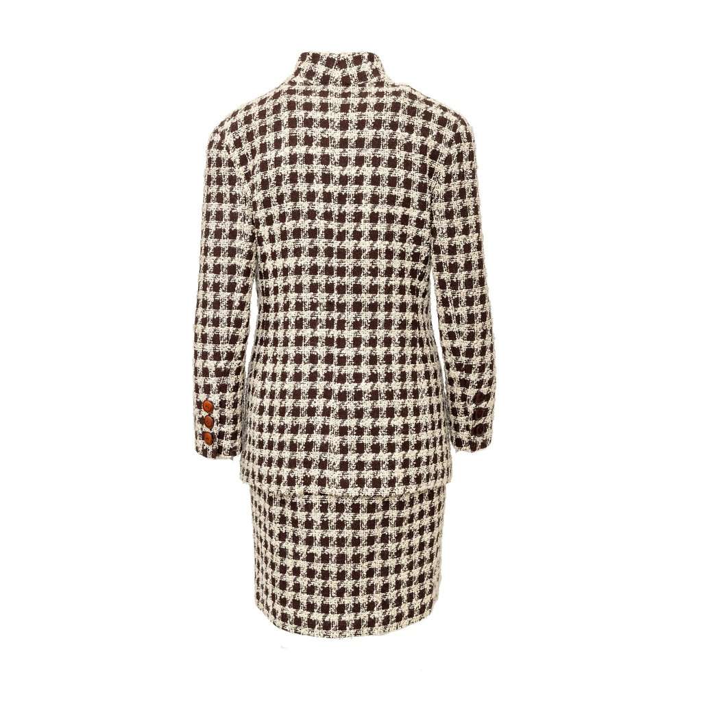 Valentino Boutique Checkered Set - '90s Red Wool Good - Inside View