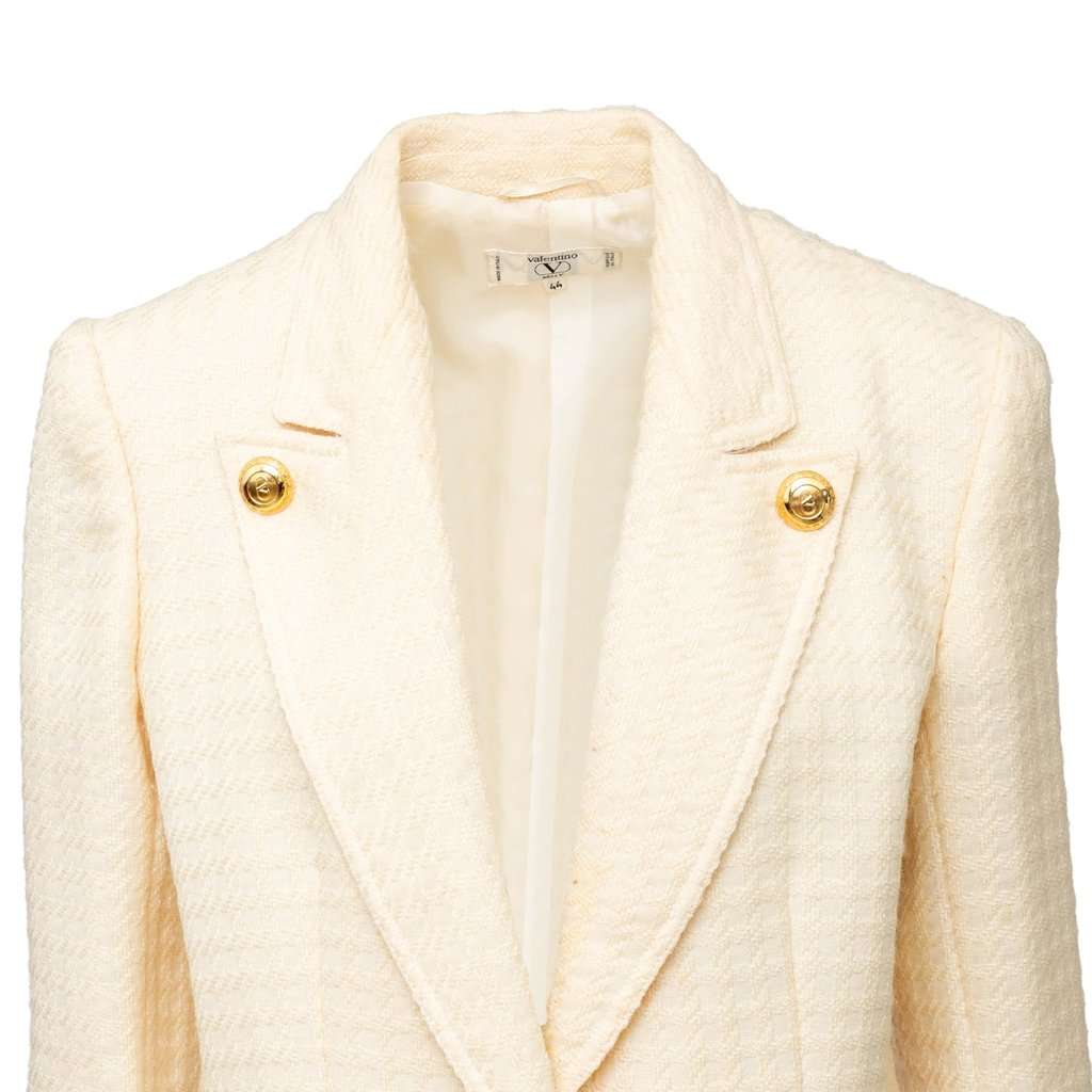 Valentino Miss V Wool Jacket - '80s Red Wool Good - Model View