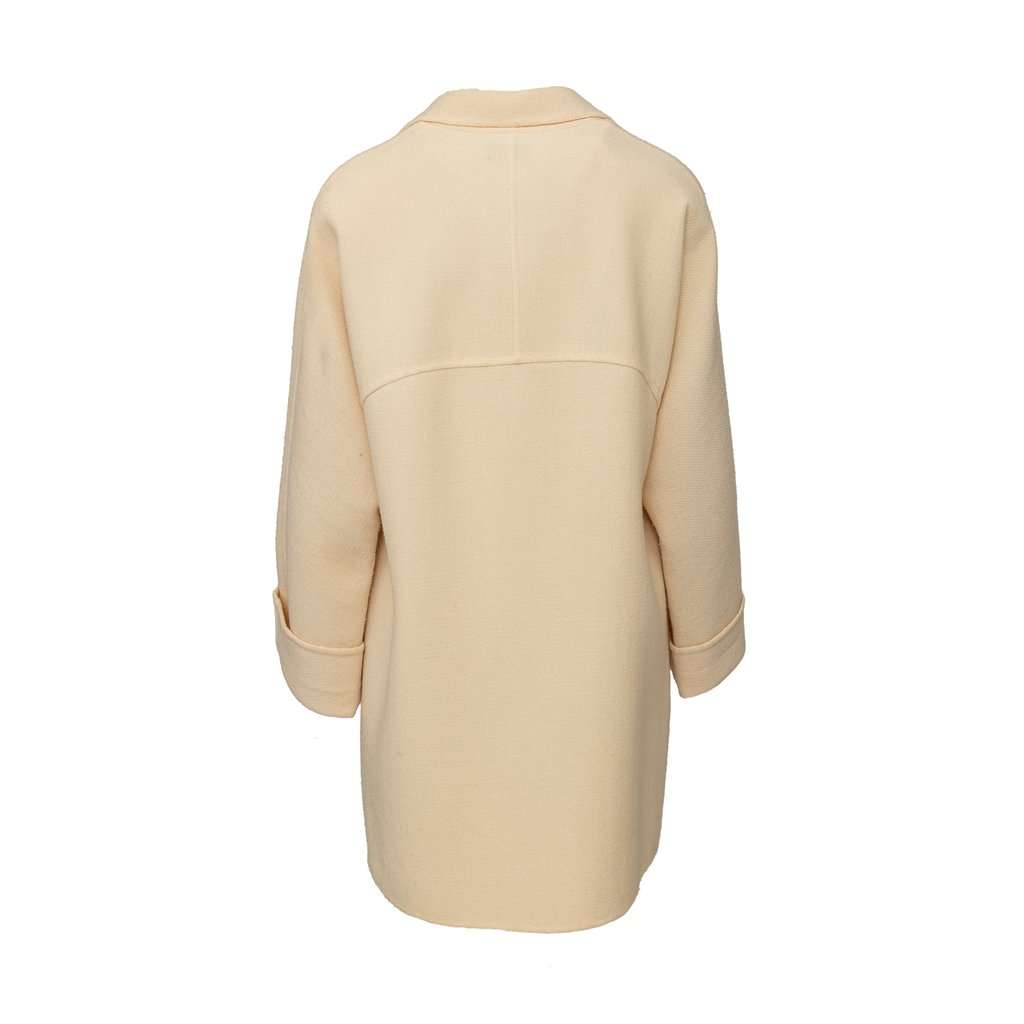 Valentino Miss V Coat - '90s White Wool Good - Back View