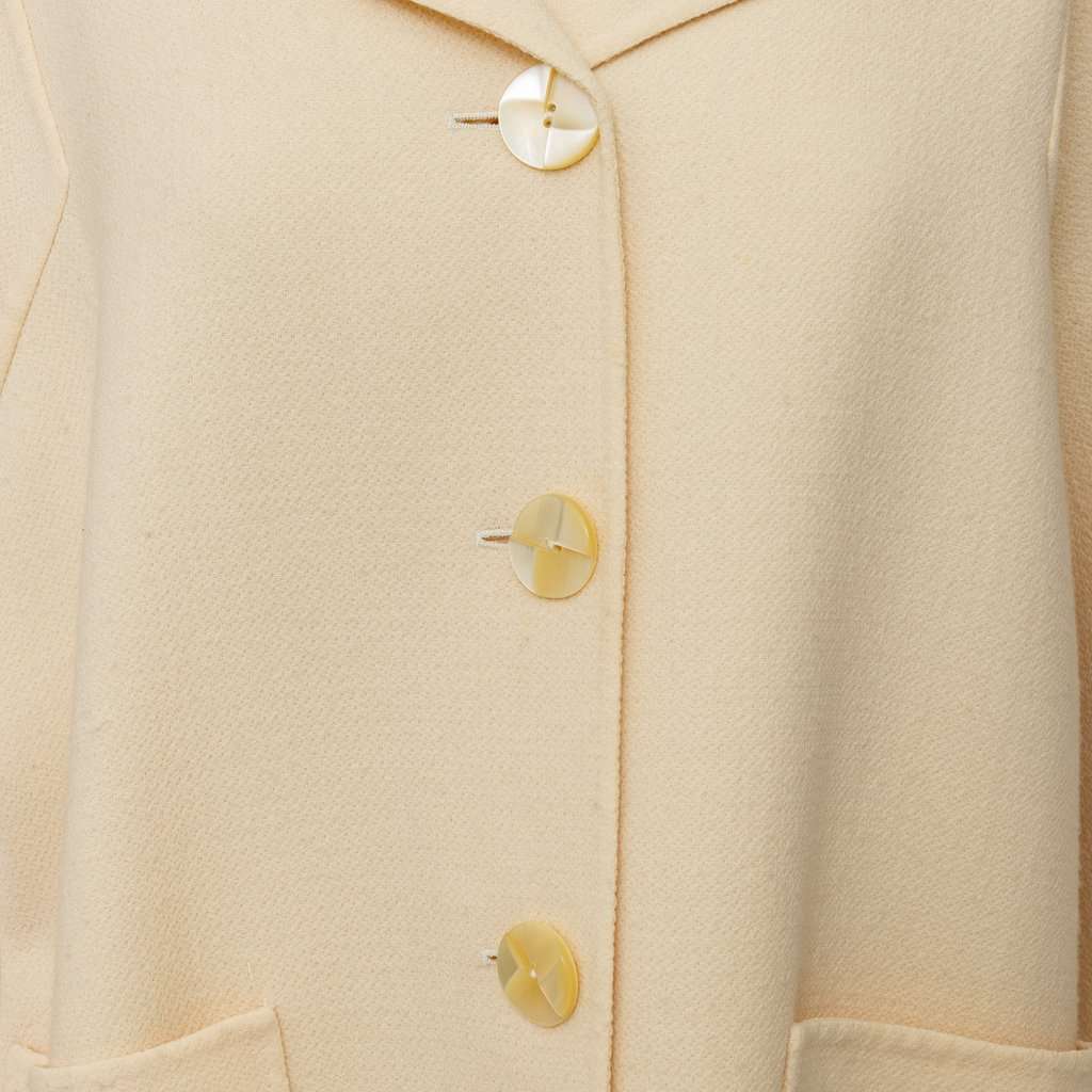 Valentino Miss V Coat - '90s White Wool Good - Model View
