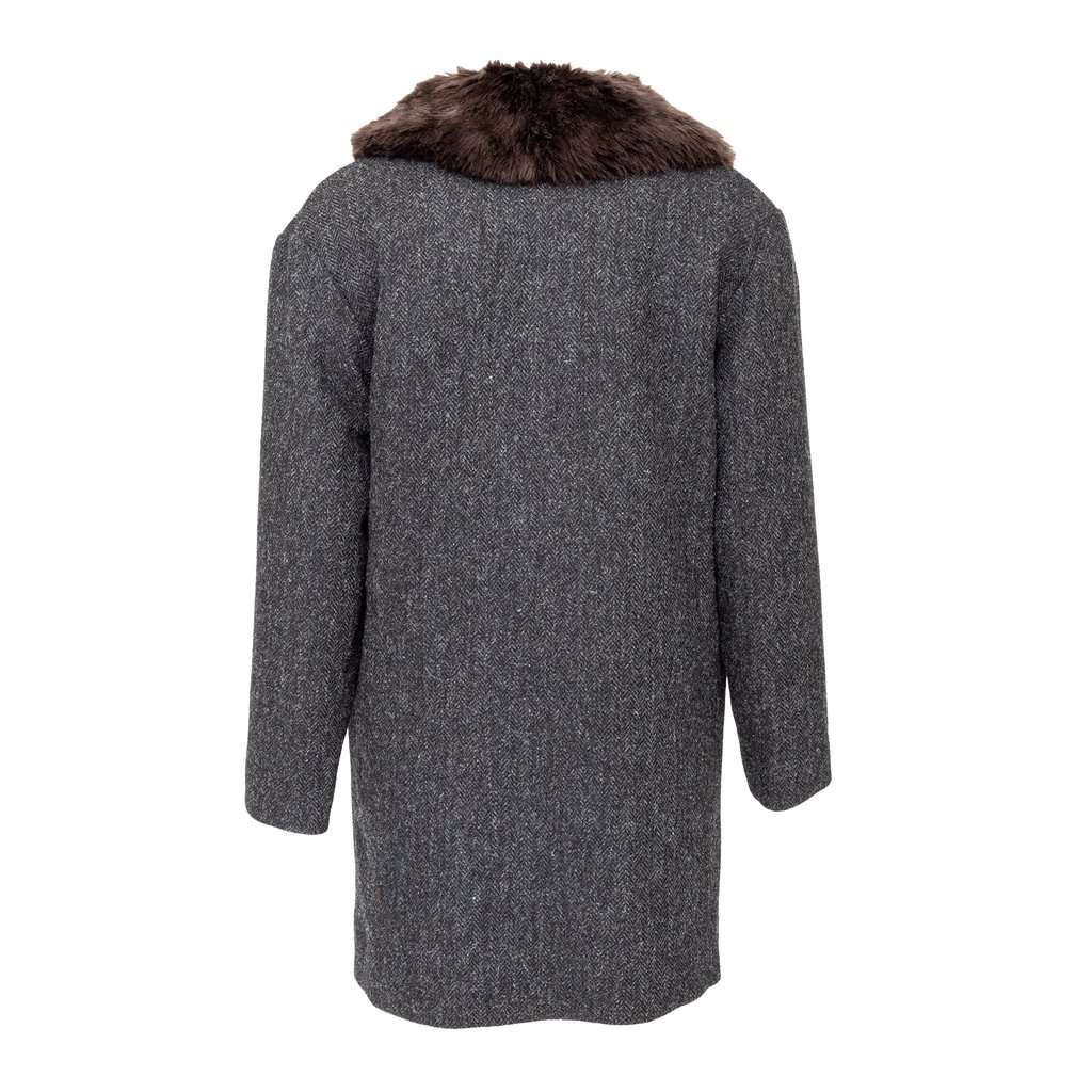Unsigned A.P.C. Faux Fur Coat - '20s MultiColor Wool Good - Model View