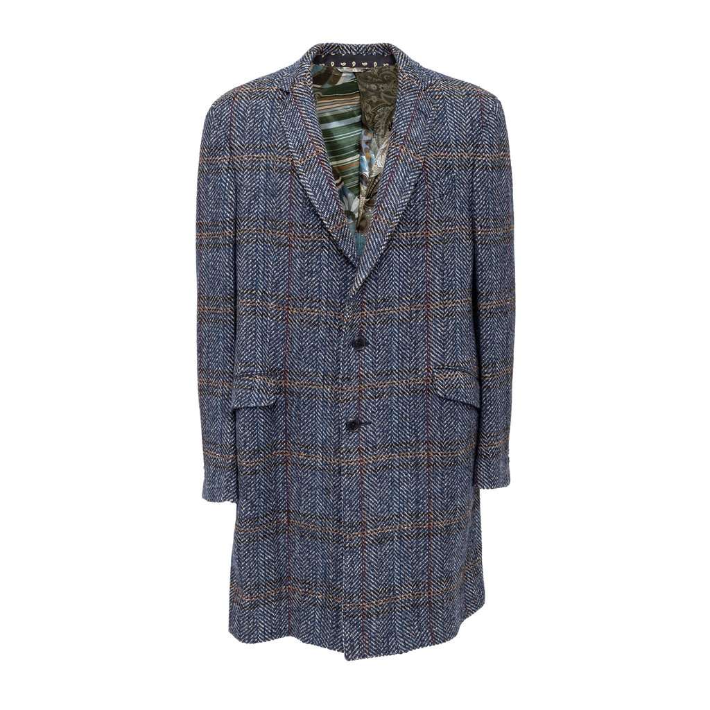 Etro Checkered Wool Coat - '20s Red Wool Good - Front View