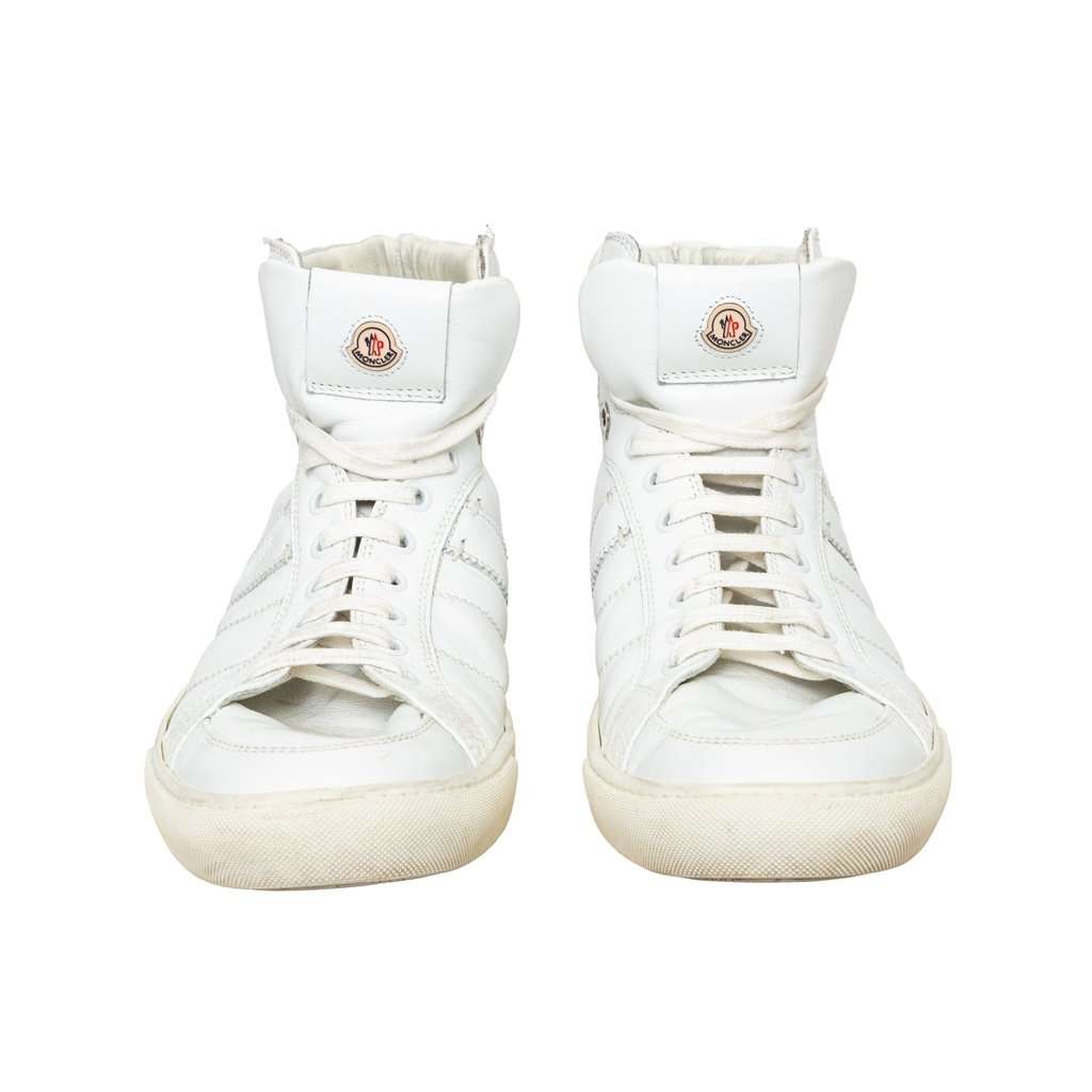 Moncler Lyon High Top Sneakers - '10s White Leather Good - Inside View