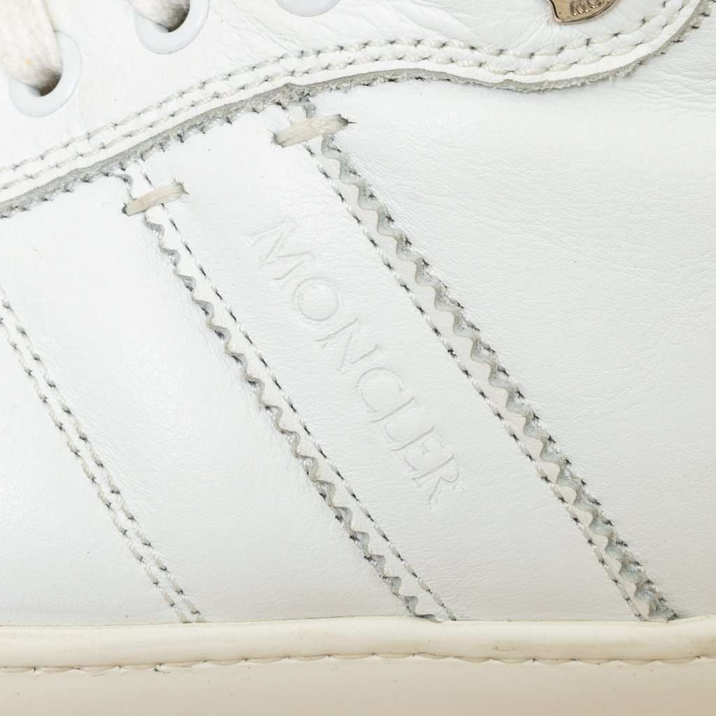 Moncler Lyon High Top Sneakers - '10s White Leather Good - Box View