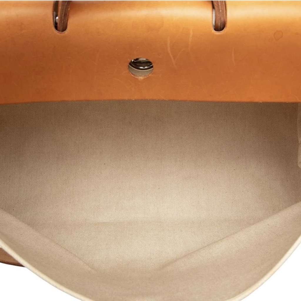 Hermès Vache Hunter Herbag Beige Canvas Good condition - Model View