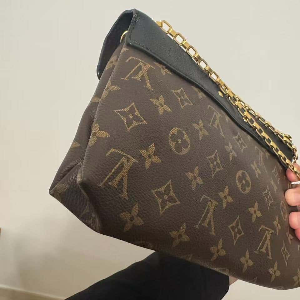 Louis Vuitton Pallas chain black monogram Brown Leather Good - Back View