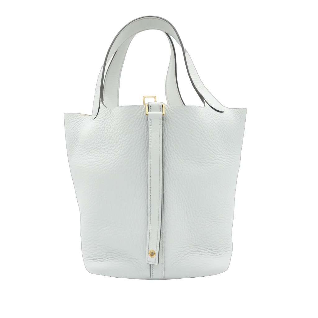 Hermès Picotin Lock 22 W White Leather Fair - Front View