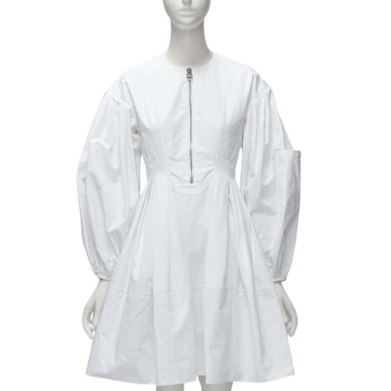 Alexander McQueen White Puff Dress White Cotton Very good - Front View
