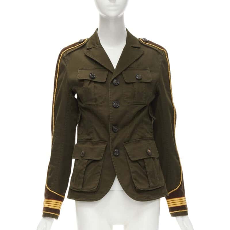 Dsquared2 Military Utility Jacket Green Cotton Never worn - Front View