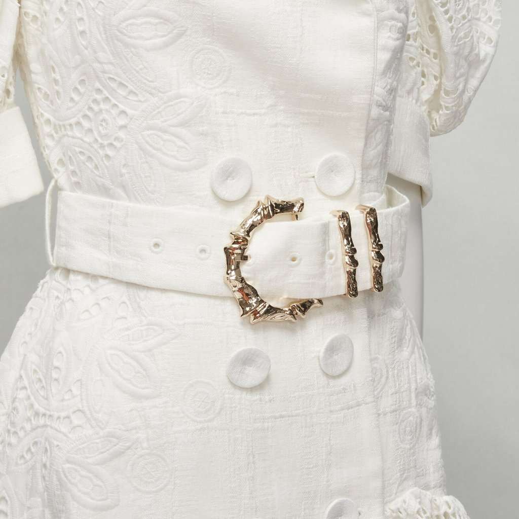 Acler White Eyelet Puff Dress White Cotton Never worn - Back View