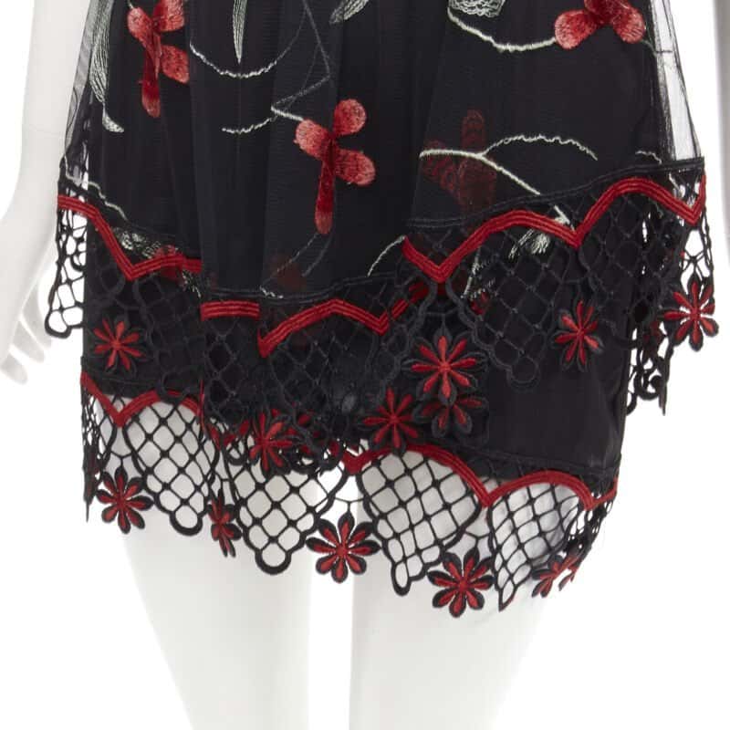 Alice McCall Black Lace Floral Dress Black Polyester Never worn - Back View