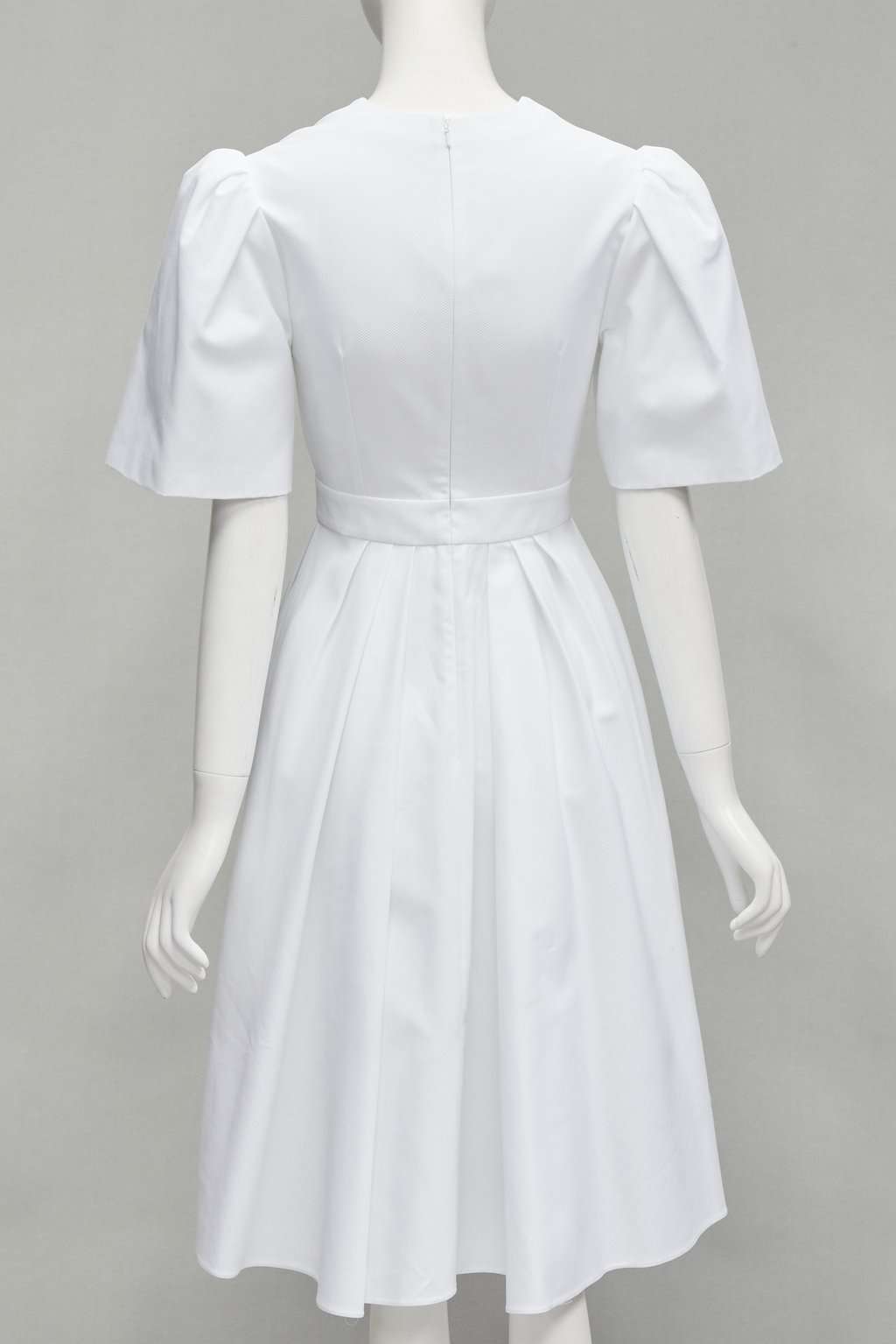 Alexander McQueen White Bell Sleeve Dress White Cotton Good - Box View