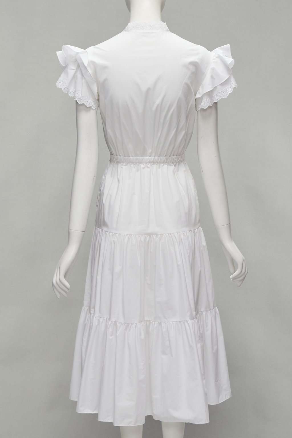 PHILOSOPHY DI LORENZO SERAFINI White Butterfly Dress White Cotton Never worn, with tag - Model View