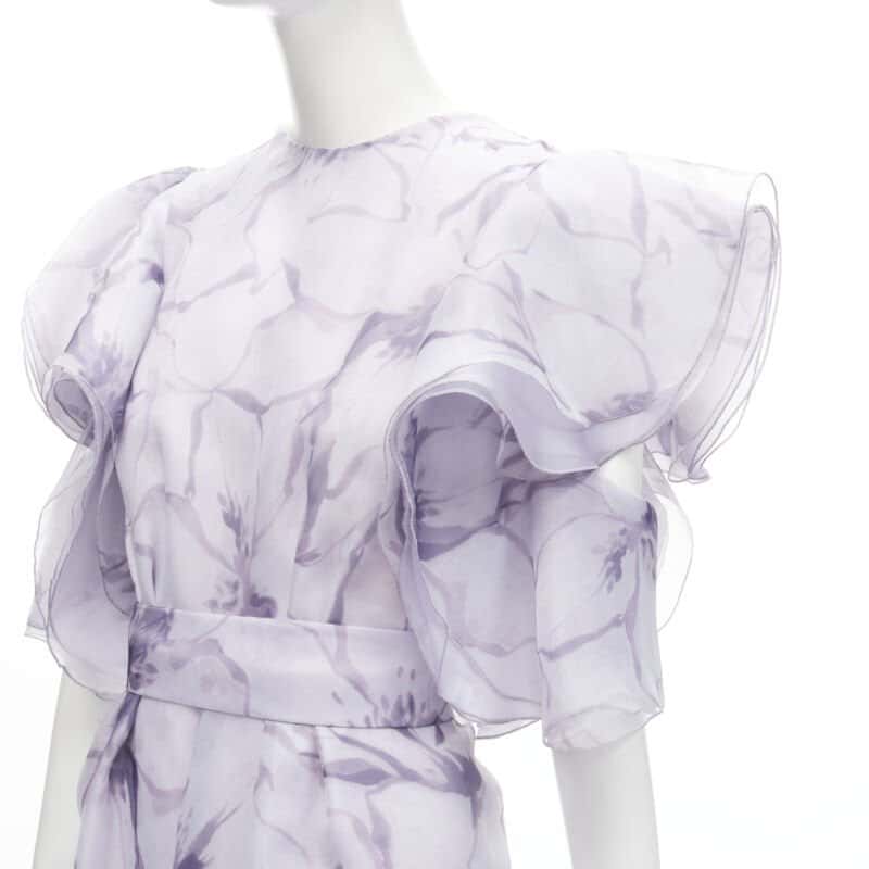 Unsigned Purple Ruffled Jumpsuit Purple Polyester Never worn - Back View