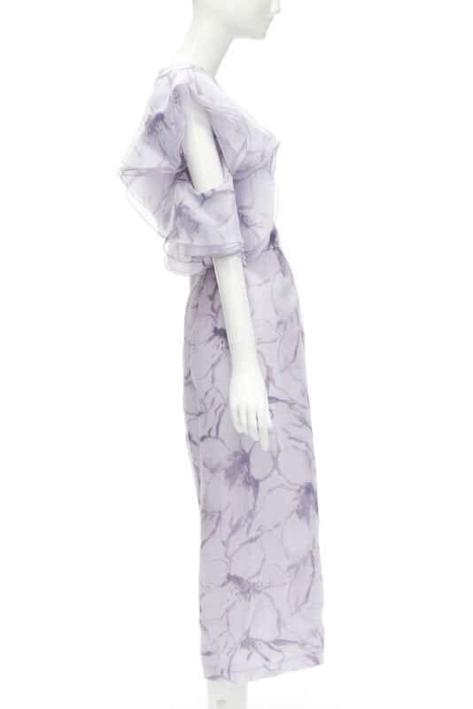 Unsigned Purple Ruffled Jumpsuit Purple Polyester Never worn - Model View