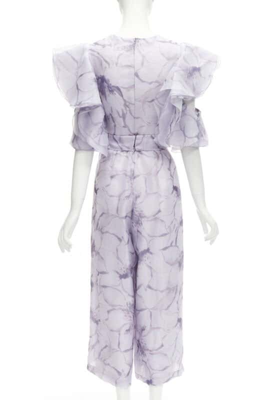 Unsigned Purple Ruffled Jumpsuit Purple Polyester Never worn - Box View