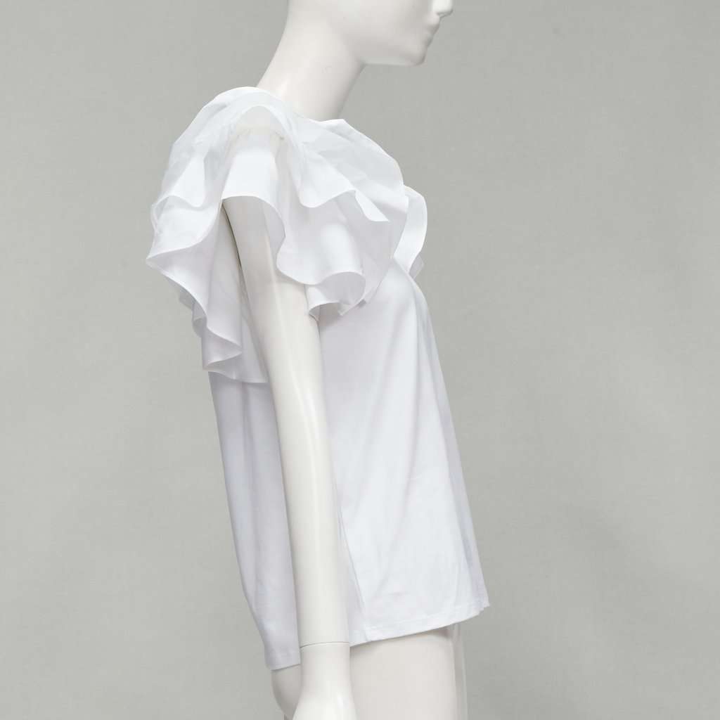 Alexander McQueen Ruffle Sleeve Shirt White Cotton Never worn - Model View