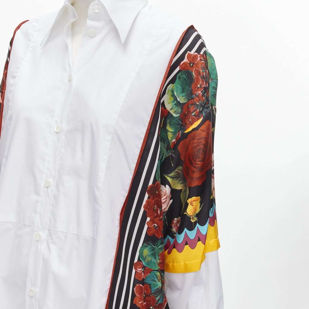 Dolce & Gabbana Floral Insert Shirt White Cotton Never worn - Back View