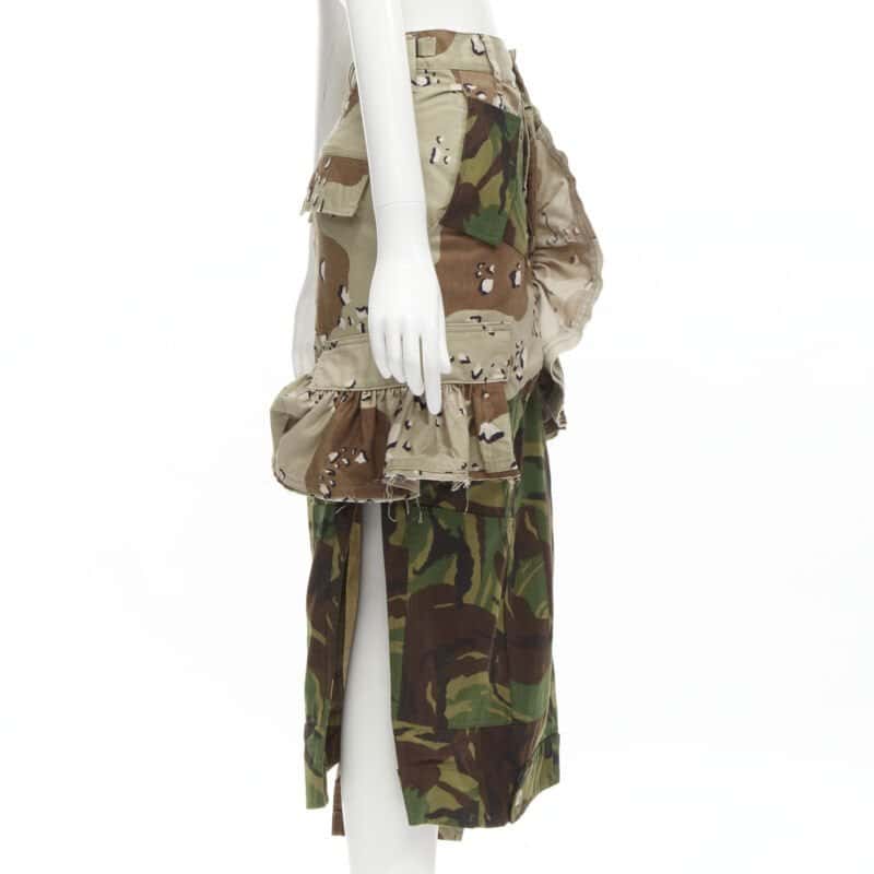 Preen Camo Cargo Skirt Green Cotton Never worn - Model View