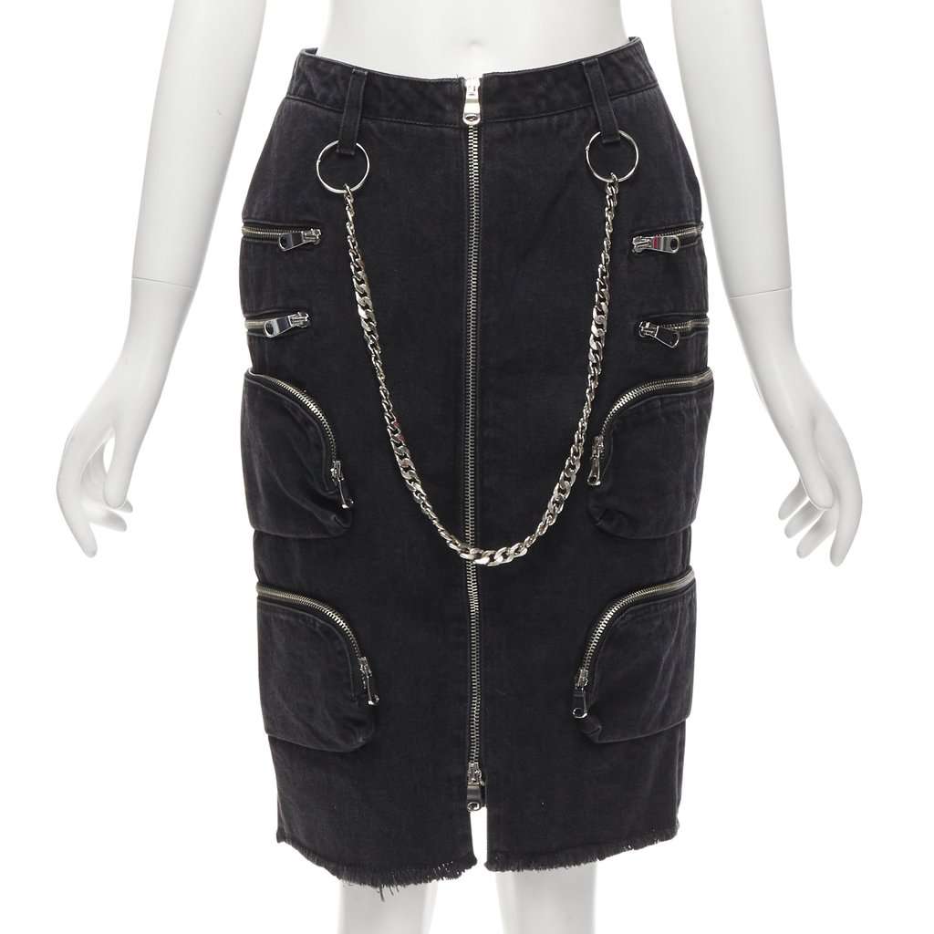 Faith Connexion Punk Chain Skirt Black Cotton Never worn - Front View