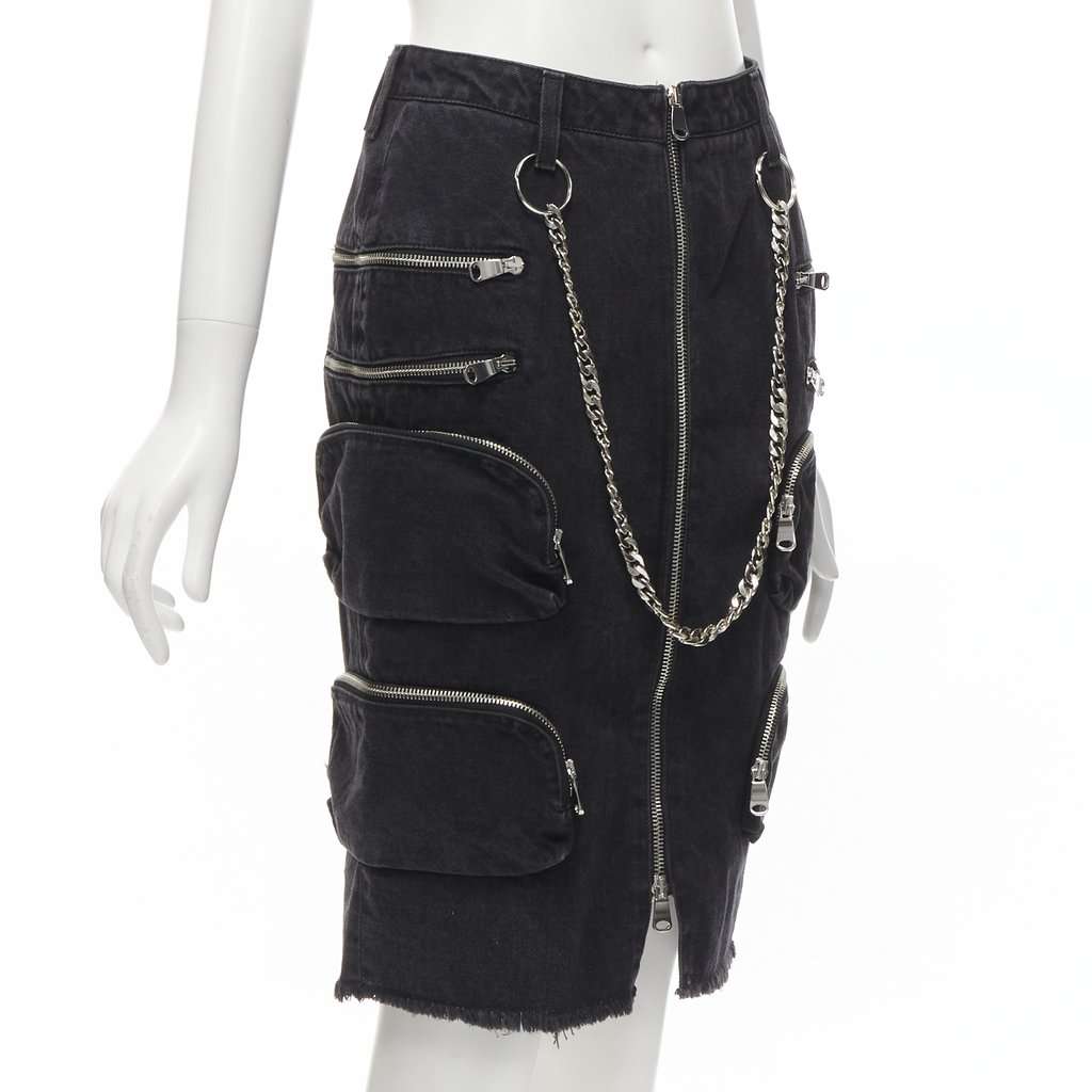 Faith Connexion Punk Chain Skirt Black Cotton Never worn - Inside View
