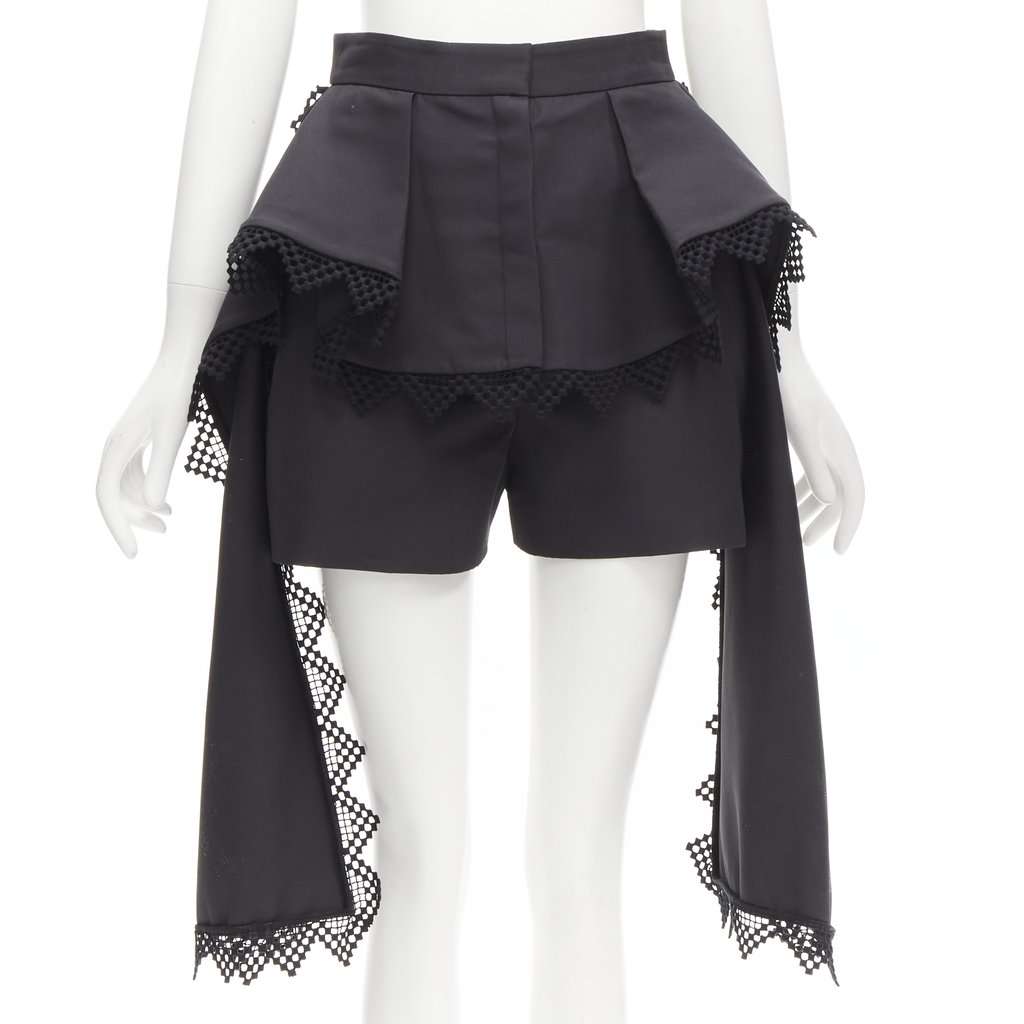 Alexander McQueen Peplum Layer Shorts Black Never worn - Front View