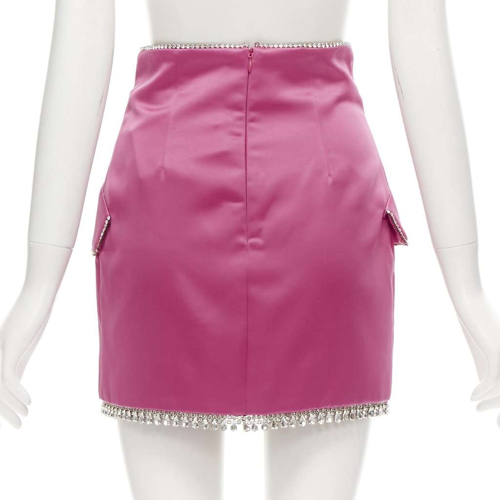 Giuseppe Di Morabito Crystal Satin Skirt Pink Polyester Never worn, with tag - Box View