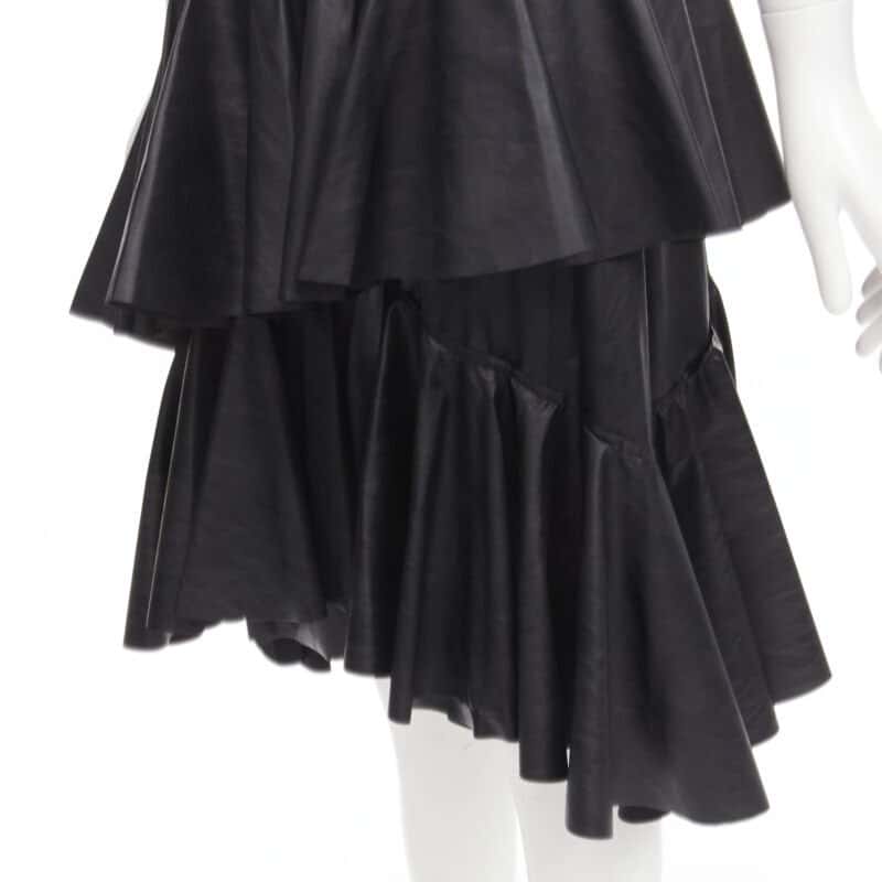 PHILOSOPHY DI LORENZO SERAFINI Asymmetric Tier Skirt Black Polyester Never worn - Back View
