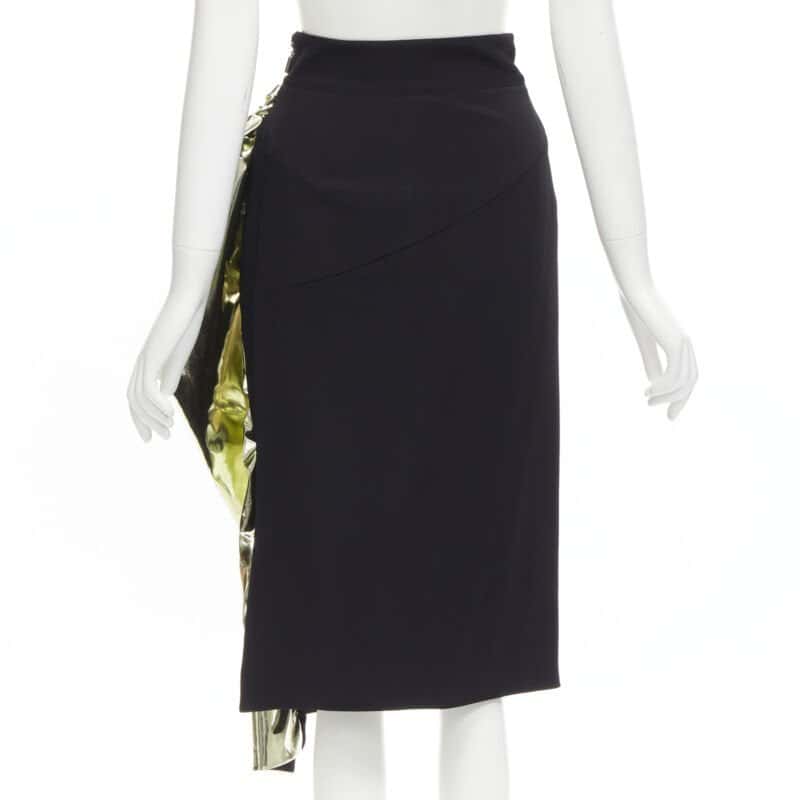 Maticevski Gold Foil Midi Skirt Black Viscose Very good condition - Box View