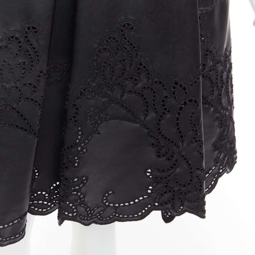 Ermanno Scervino Lattice Scalloped Skirt Black Polyamide Very good condition - Back View