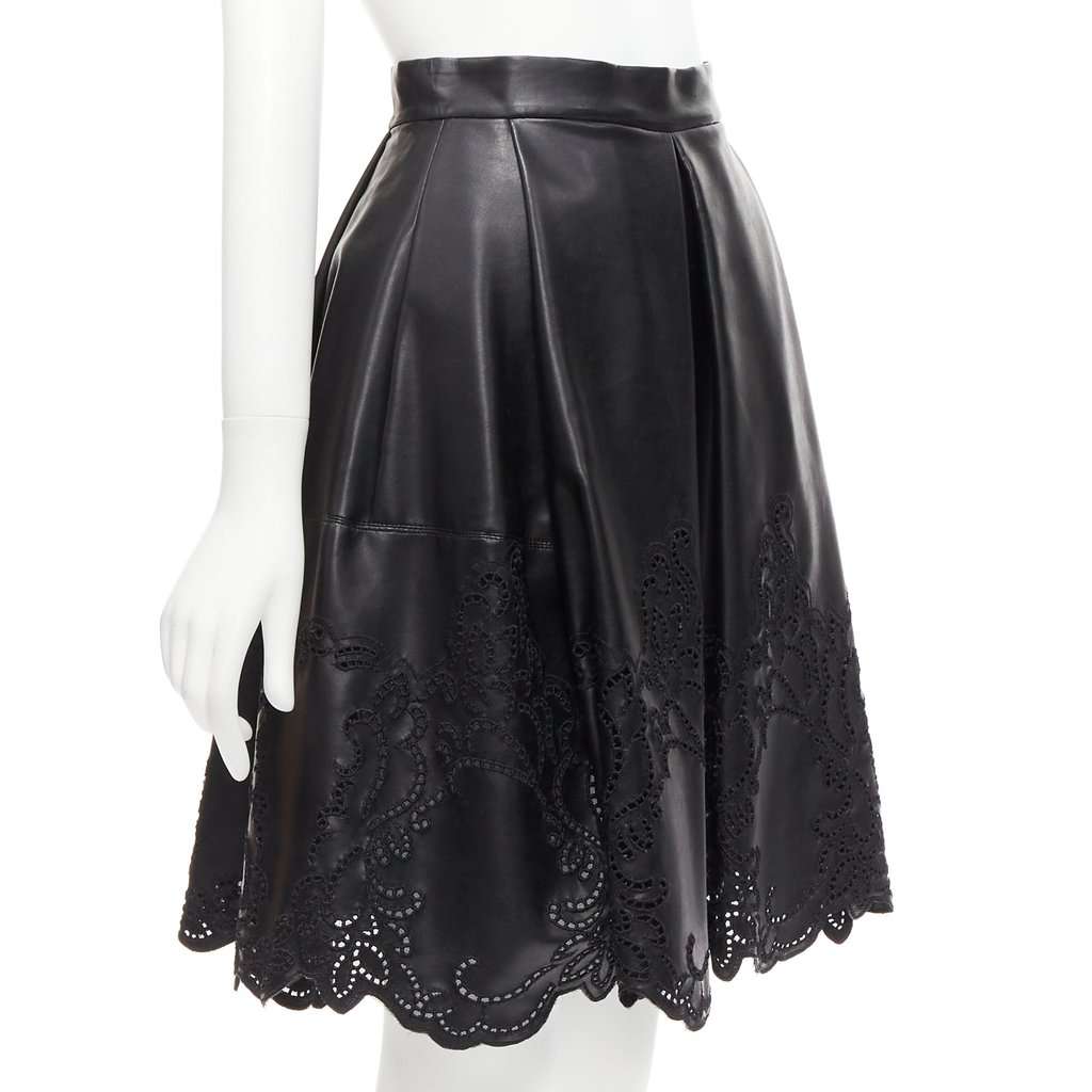 Ermanno Scervino Lattice Scalloped Skirt Black Polyamide Very good condition - Inside View