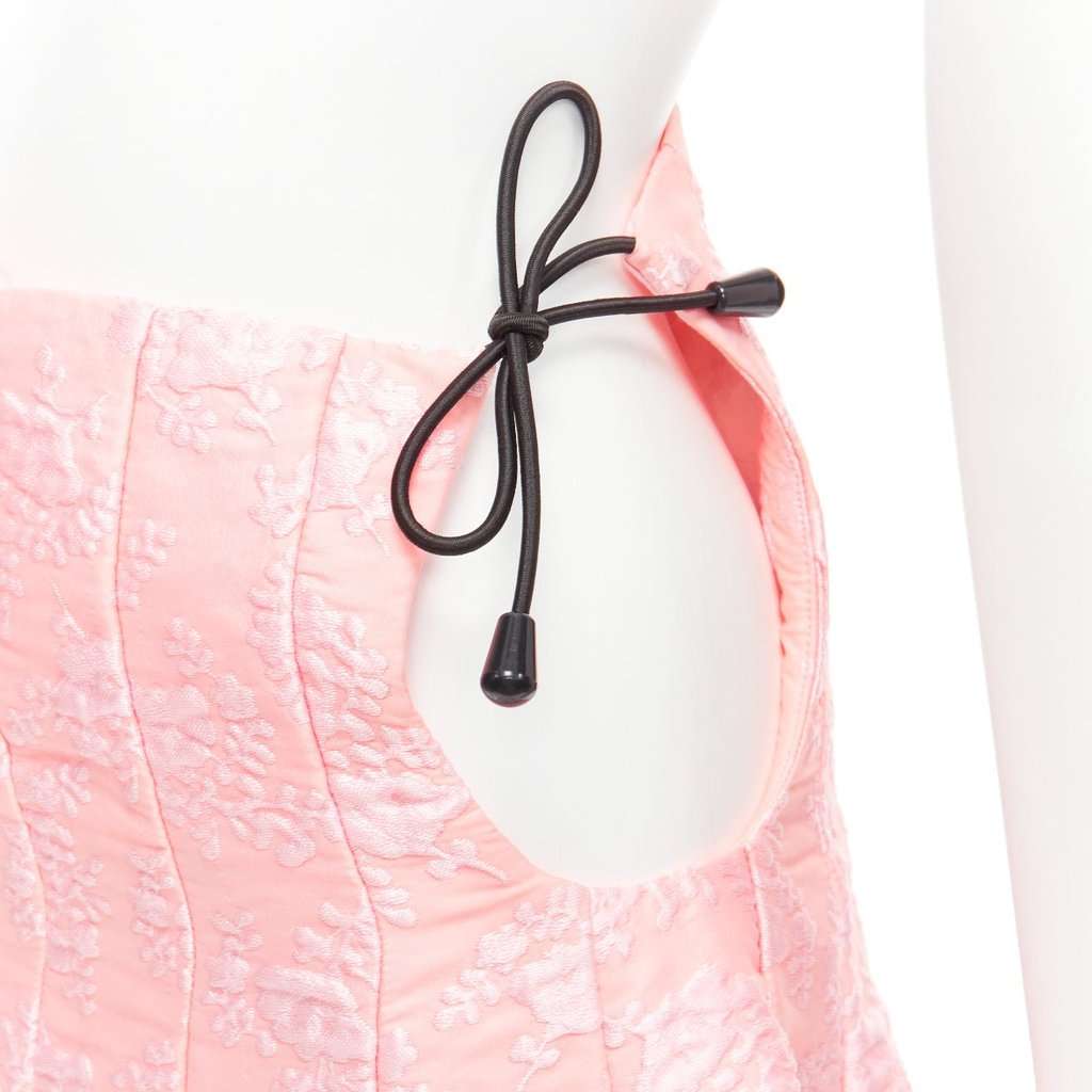 Shushu Tong Cloque Flared Skirt Pink Polyester Never worn - Back View