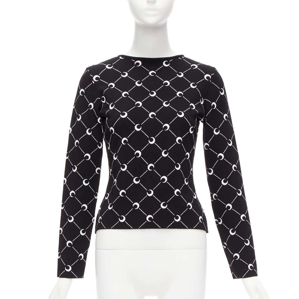 Marine Serre Crescent Moon Sweater Black Viscose Never worn - Front View