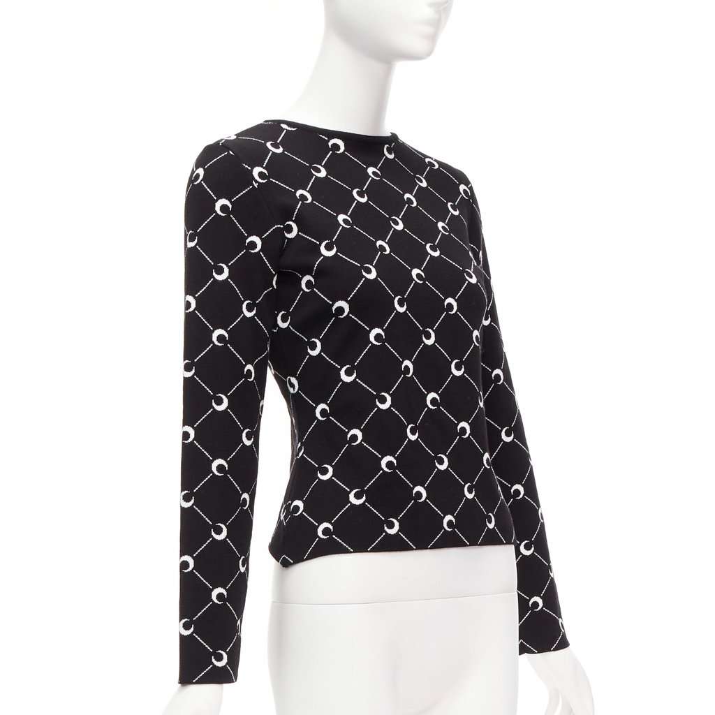 Marine Serre Crescent Moon Sweater Black Viscose Never worn - Inside View