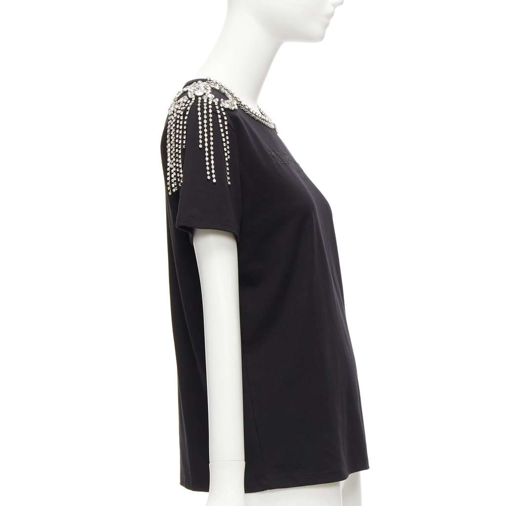 Philipp Plein Crystal Fringe Shirt Black Cotton Never worn - Model View