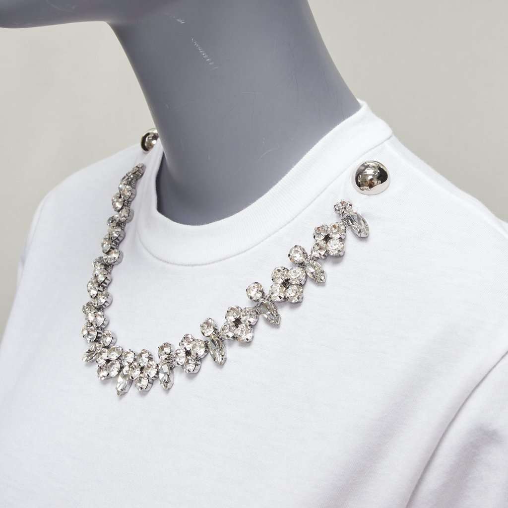 Christopher Kane Rhinestone Chain Shirt White Cotton Never worn - Back View